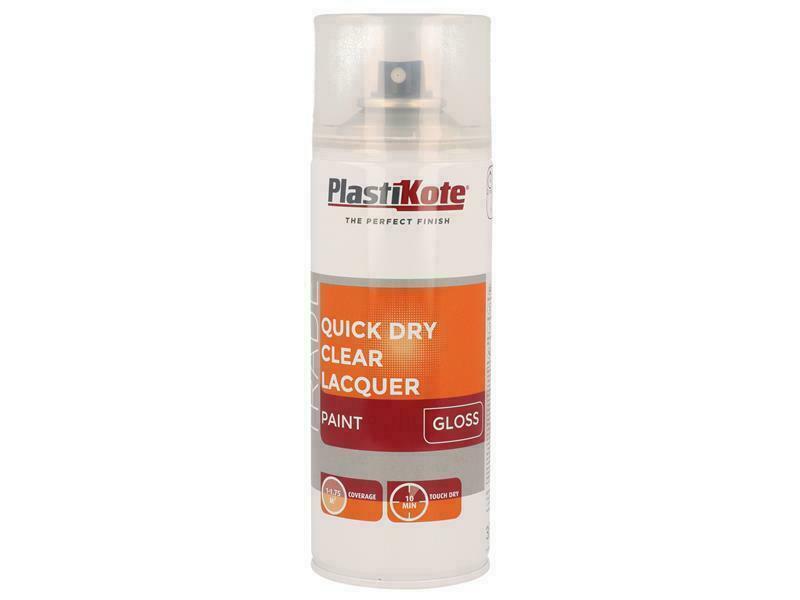 Plastikote Trade Quick Dry Clear Lacquer Spray Gloss 400Ml PKT71005