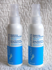 AVON 2 x FOOTWORKS ~ DEODORISING FOOT & SHOE SPRAYS 100ml each ~ * NON-AEROSOL *