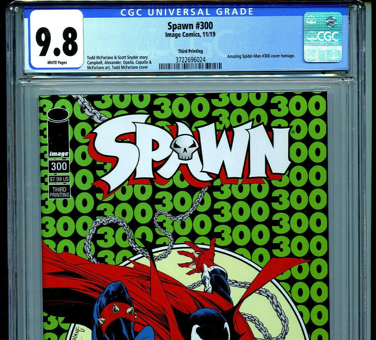 SPAWN #300 J CGC 9.8 3rd Printing Image Comic McFarlane Amricons
