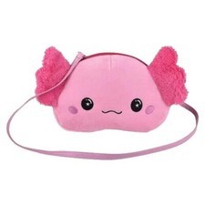 RI One Pink Axolotl Plush Crossbody Bag 11.5"x8" Kids Purse