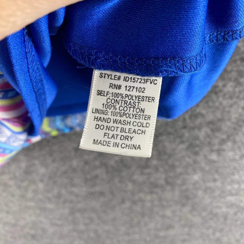 Vestido Búho Rosa Mujer L Grande Azul Cambio Geométrico Corto Cuello en V Manga 3/4 Forrado Foto 4 de 4