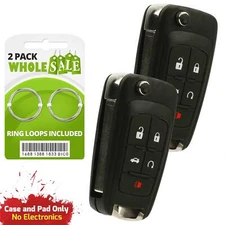 2 Replacement For 2014 2015 2016 2017 Chevrolet Impala Limited Flip Key Fob Case