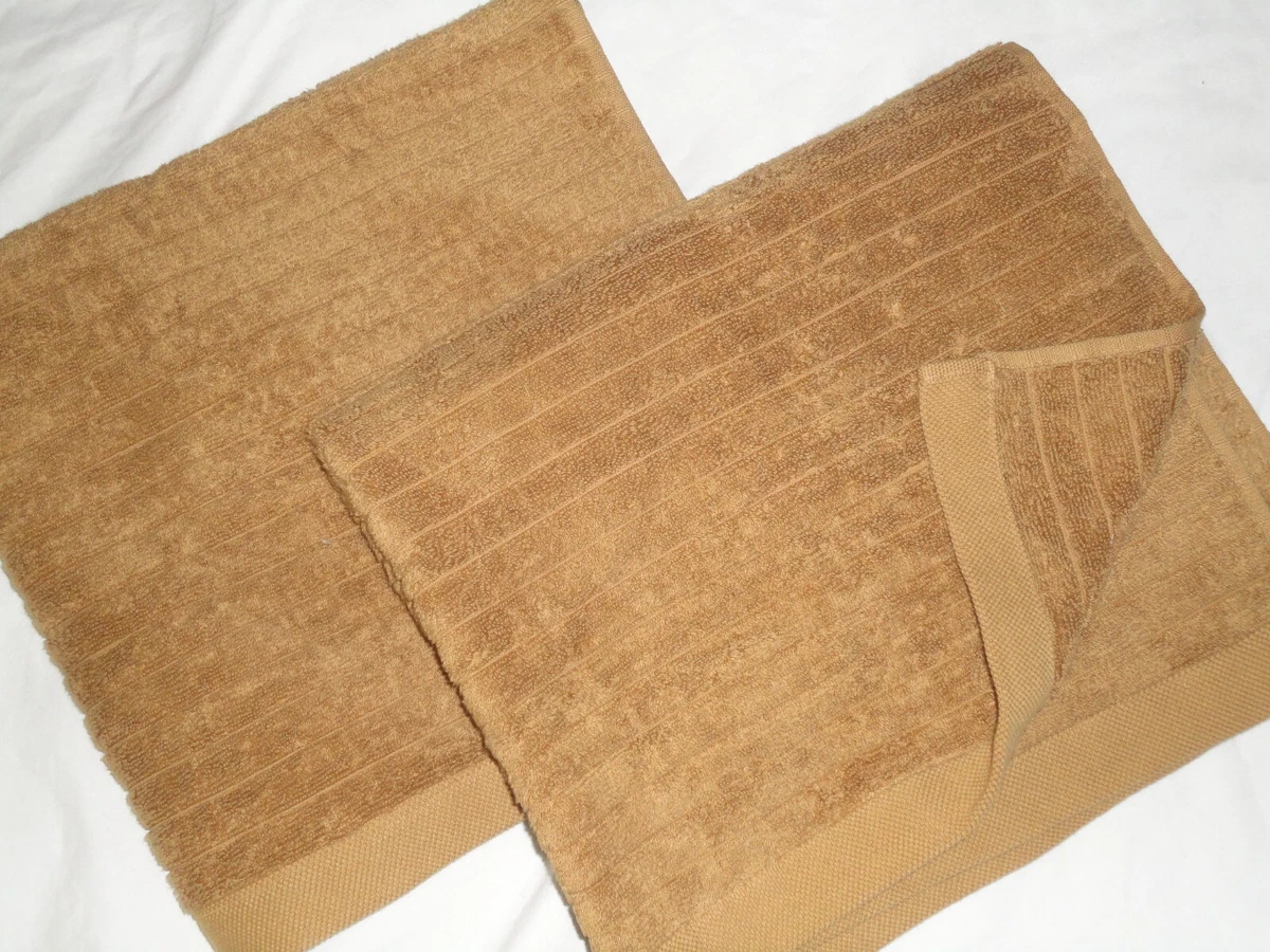 TARGET MODERN COGNAC RIBBED (2PC) THICK BATH TOWEL SET 30 X 54