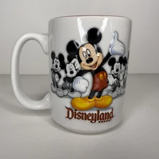 Authentic 3D Relief Disneyland Resort Mickey Mouse Coffee Mug Red White 16oz