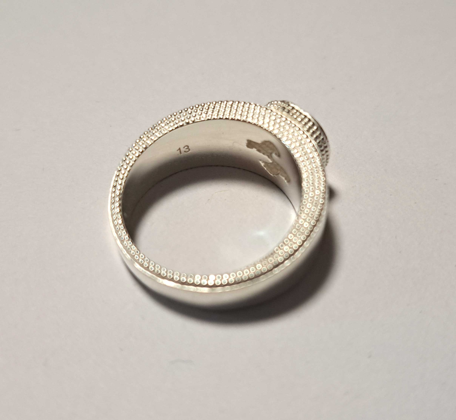 Authentic GUCCI Silver Ring  13 Interlocking G 47… - image 3