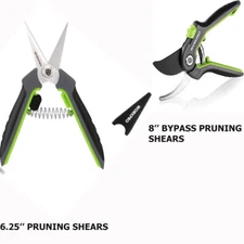 WORKPRO Pruning Shear 6.25''/8''Gardening Hand Scissors w/Sheath Stainless Steel