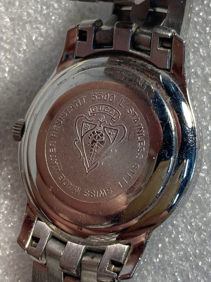 Gucci アナログ時計 5500 シルバー GUCCI 5500 Silver Dial Date Display Watch Women | eBay