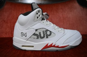 jordan 5 rojo con blanco