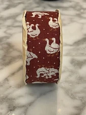Vintage 80s Geese Town & Country 12 Ft Granny Core Farmhouse Craft Ribbon