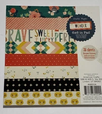 American Crafts Crate Paper Wonder Collection Paper Pad 6 X 6''