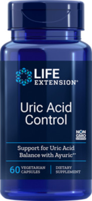 TAKE OFF $7 NOW! TWO PACK SALE Life Extension Uric Acid Control 60 veg caps