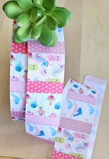 5/8, 7/8  1.5" 1 YD Tropical Grosgrain Ribbon Dophins Seahorses Jellyfish