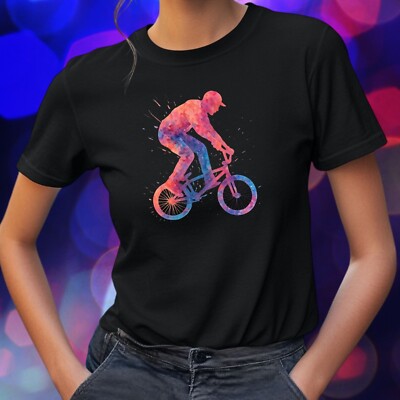T-Shirt Frauen BMX Fahrrad Motiv Baumwolle Größe S bis 3XL