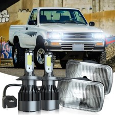 Led Halo For Toyota Pickup 1982-1995 Truck Projector Headlights Head Lamps Pair