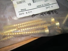 (10) #14-10 x 2-1/2" Flat Head Phillips Sharp Pt Plain Finish Brass Wood Screws