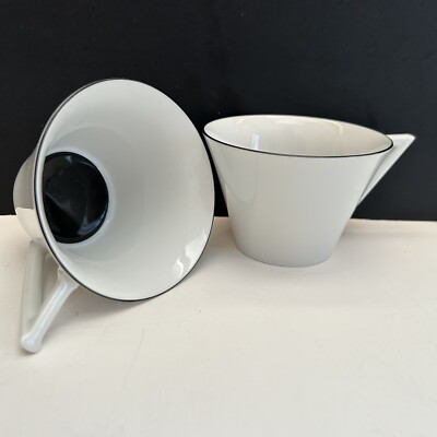 Set of 2 Sasaki Dancing Squares Cups Andree Putnam White Black