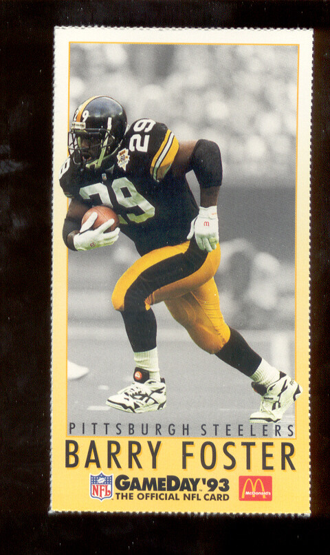 1993 McDonalds Gameday BARRY FOSTER Pittsburgh Steelers All-Star