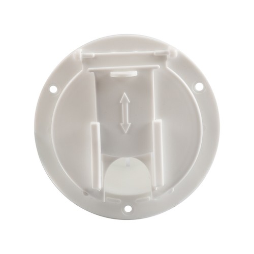 RV Camper Trailer Round Electric Power Cord Cable Hatch Cover White - Imagen 7 de 15