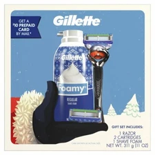 GILLETTE FUSION5 Razor and Foamy Shave Foam Boxed Gift Set FAST SHIPPING!!!