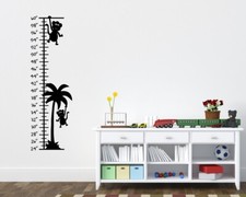 Monkey Growth Chart Childrens Room Kids Room Wall Ruler Palm Tree Grow Ruler Art