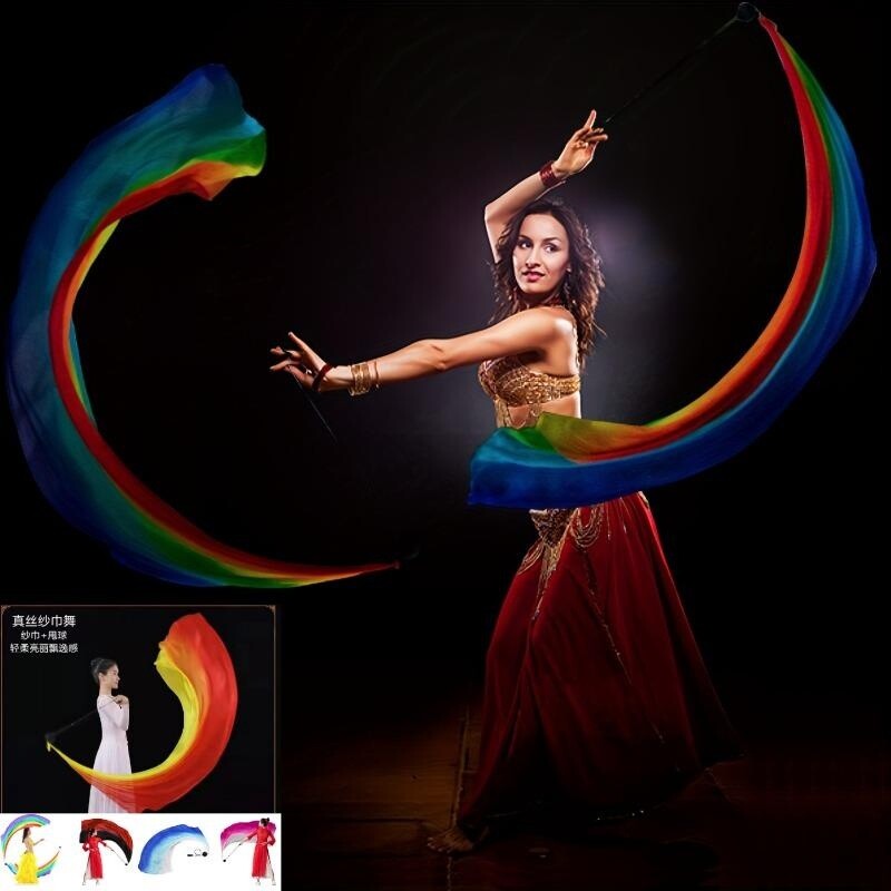 Belly Dance Scarf Silk Veils Belly Dance Veil Shawls Women Light Hand Thrown