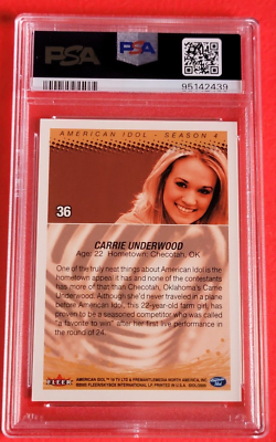 Carrie Underwood ROOKIE CARD 2005 AMERICAN IDOL SEASON GRADED