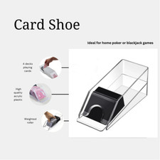 Casino Gambling Texas Blackjack Acrylic 4 Deck Poker Card Dealer Shoe Boot