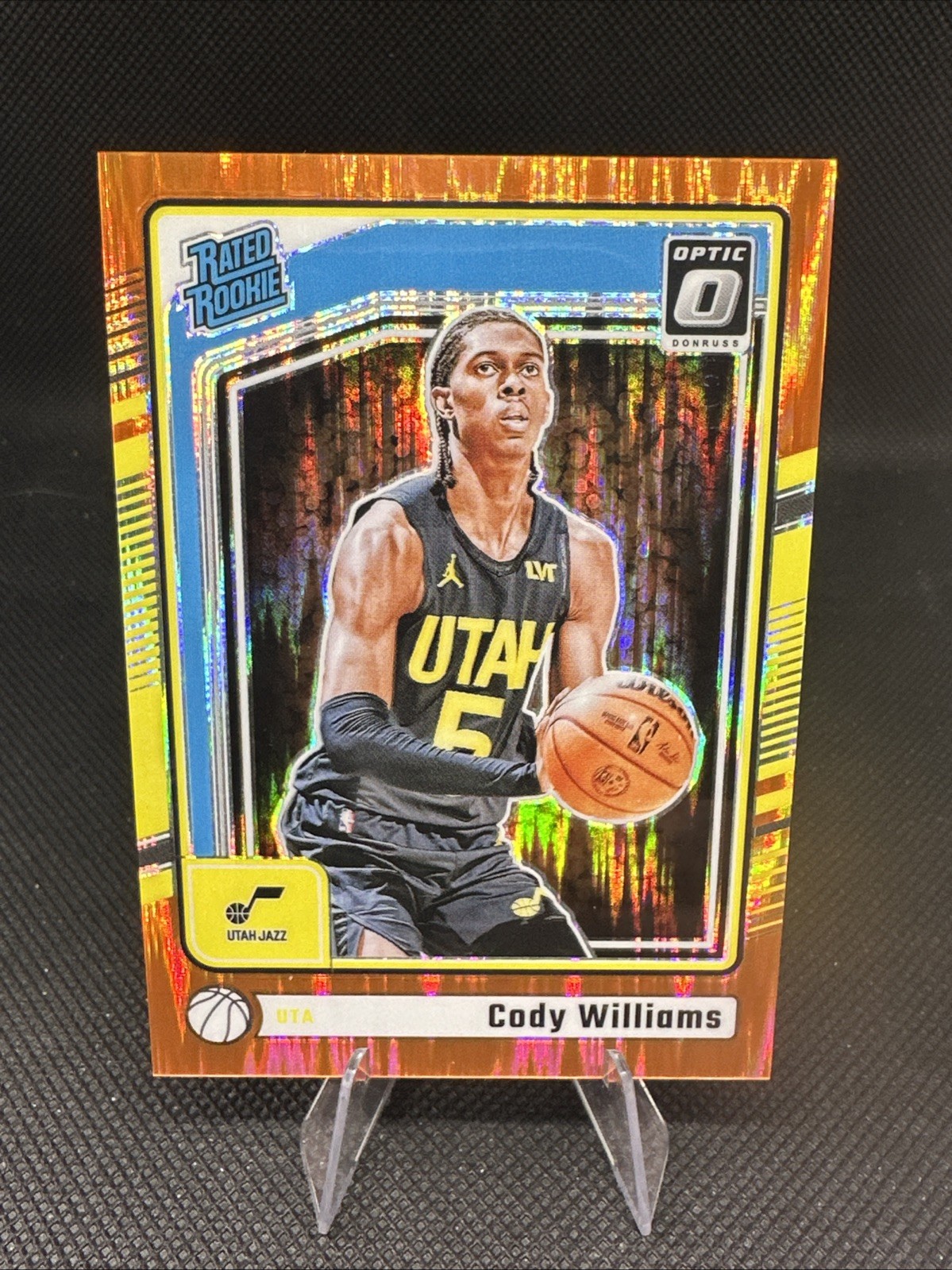2024-25 Donruss Optic #298 Cody Williams Orange Shock #/225