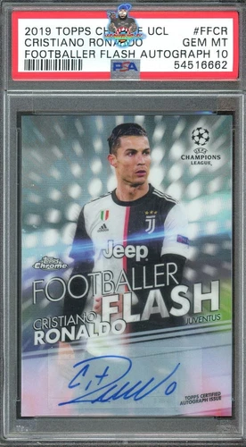 2019 Cristiano Ronaldo PSA 10 Topps Chrome Footballer Flash Auto #FFCR 40/50