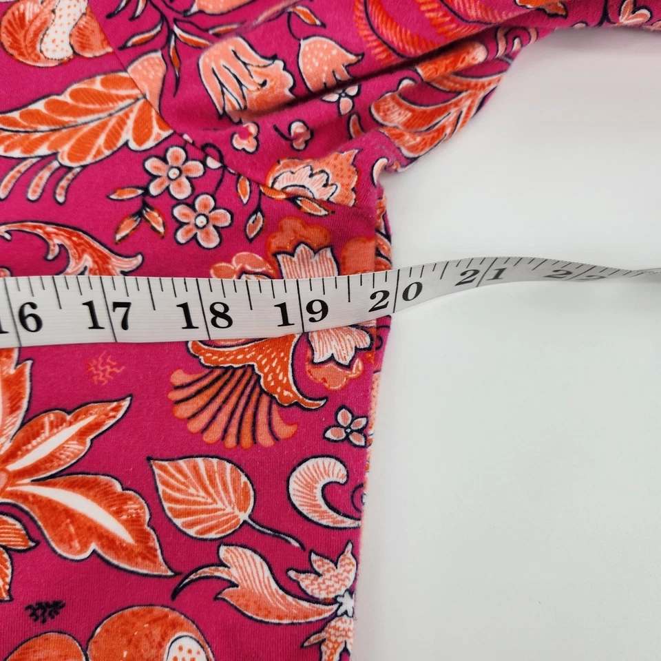 Camiseta Talbots Petite Grande Rosa Naranja Floral Colorida Manga 3/4 Algodón Spandex Foto 4 de 4