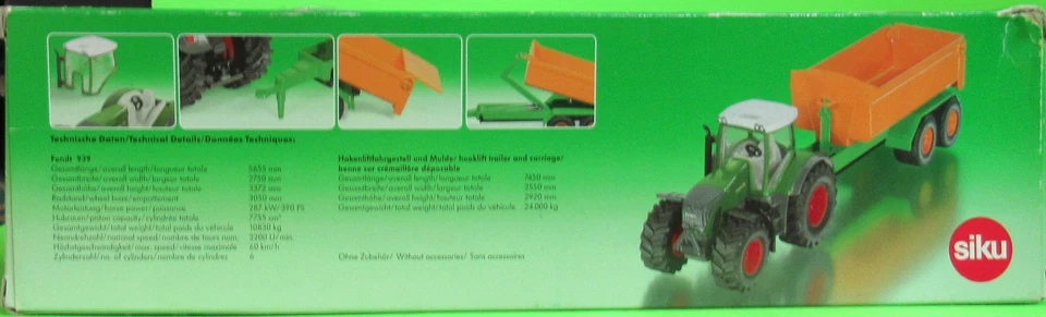 SIKU 1989 Fendt 936 With Hook Lift Chassis And Dump Truck Joskin 1:50 New Boxed - Image 3 of 4