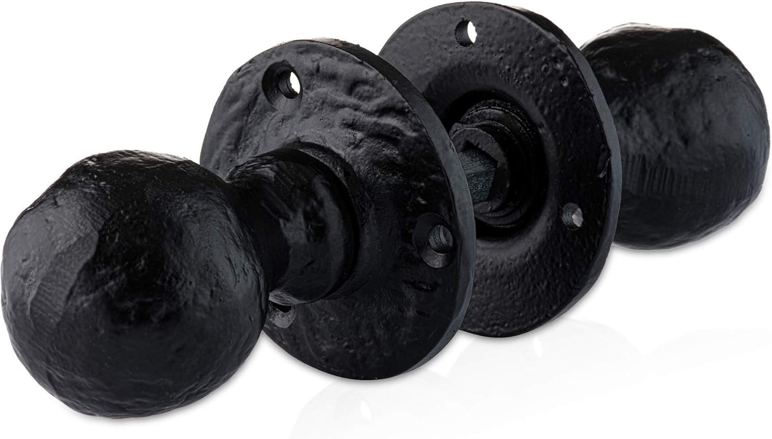 XFORT 63mm Black Antique Mortice Knob Set Unsprung, Black Door Knobs, Vintage C
