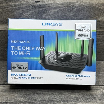 LINKSYS MAX-STREAM MU-MIMO Tri-Band WIFI Router AC2200 EA8300  Tri-Band 2.2 Gbps