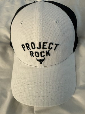 Under Armour Hat Cap PROJECT ROCK Snapback Ripstop White Blk 1369815 100