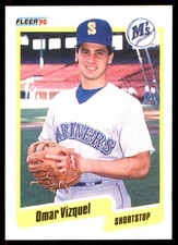 Omar Vizquel 1990 Fleer #528 Mariners MLB READ FREE SHIPPING AutographDen