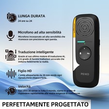 Traduttore Portatile PEIKO 2 Lingue Cuffie - 75 Lingue