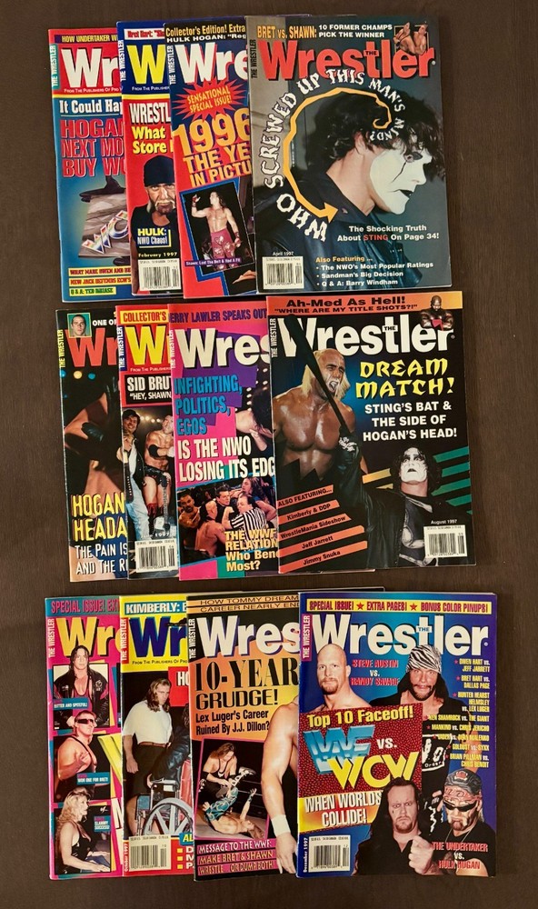 LOT: The Wrestler FULL SET OF 1997 Issues: Jan 1997-Dec 1997 – VG