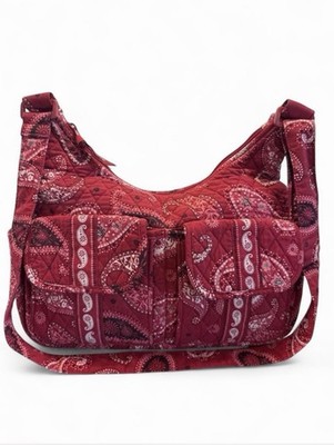 Vera Bradley Retired MESA RED Paisley Quilted Shoulder Bag Vintage