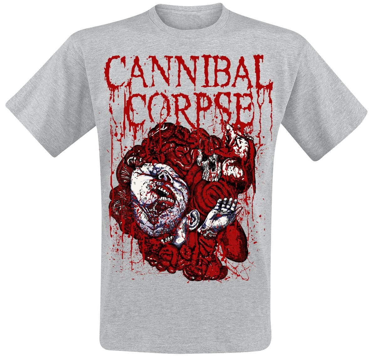 Футболка Cannibal Corpse с изображением группы Herren Guts grau meliert-Товар, Группы