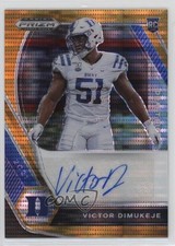 2021 Panini Prizm Draft Picks Orange Pulsar 6/49 Victor Dimukeje Auto 10b1