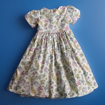 90s Daisy Kingdom Paper Dolls Dress 100% Cotton Girls 4 USA Piping Crinoline VTG
