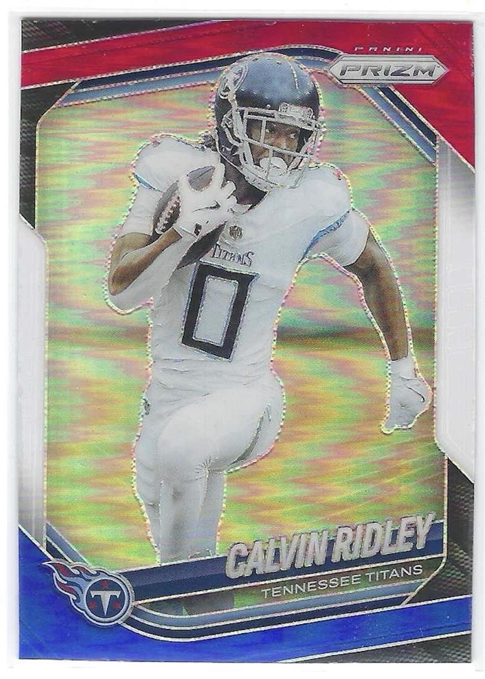 Calvin Ridley 2025 Panini Prizm Red White & Blue SP #220 Tennessee Titans
