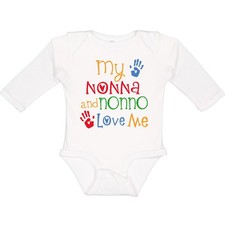 Inktastic My Nonna And Nonno Love Me Grandchild Long Sleeve Creeper Loves Kids