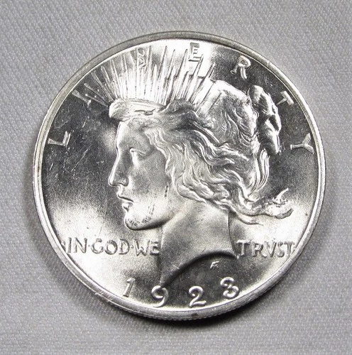 1923 Silver Peace Dollar VCH UNC Coin AL917