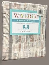 Waverly 26” euro European pillow sham taupe nude ivory neutrals $40 new