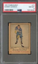1951-52 PARKHURST #71 DANNY LEWICKI PSA 8 (RC) MAPLE LEAFS *CC0119