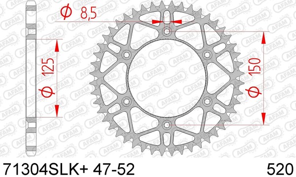 Kettenrad SLK Stahl 50-ZäHne 520-Teilung FüR KTM EXC-F 250 4T Bj. 2007-2010-image