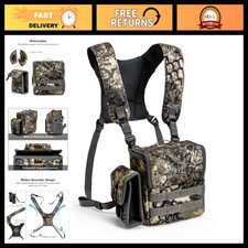 Binocular Harness Chest Pack - Adjustable Rangefinder Pouch for Hunting, Camo Ge