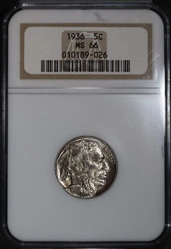 1936 P Buffalo Nickel 5C - NGC MS66 - Superb Exceptional Eye Appeal SKU#743