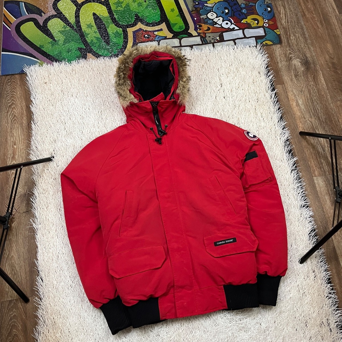 Chilliwack Bomber Canada Goose Hombre 80 CANADA GOOSE MEN'S CHILLIWACK DOWN  BOMBER JACKET ROUGE RED Size